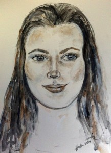 graphite watercolor woman